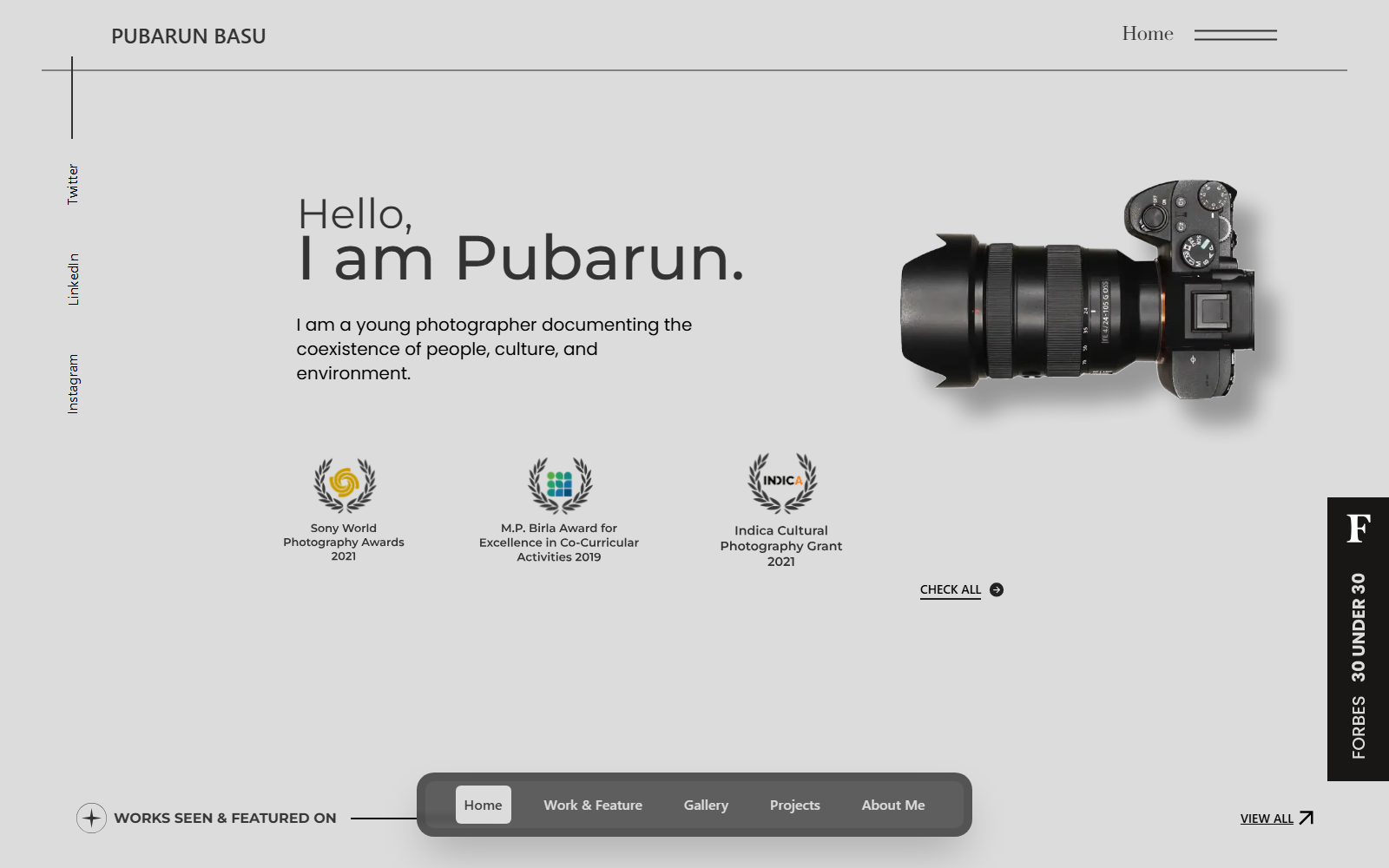 Pubarun Basu documentary photography portfolio homepage